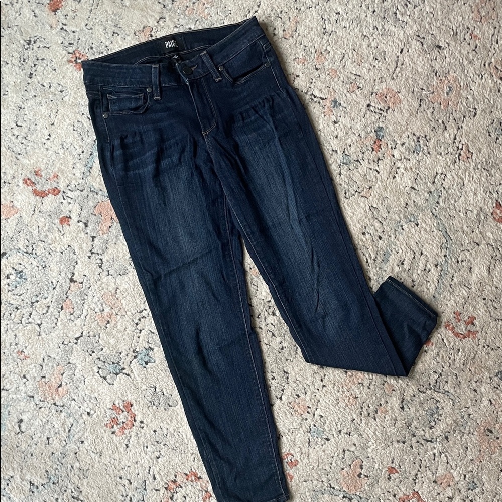 PAIGE Women's Dark Blue Skinny Jeans